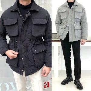 남자 겨울 패딩 야상 점퍼 웰론 필드 자켓 하프 기장 숏패딩
