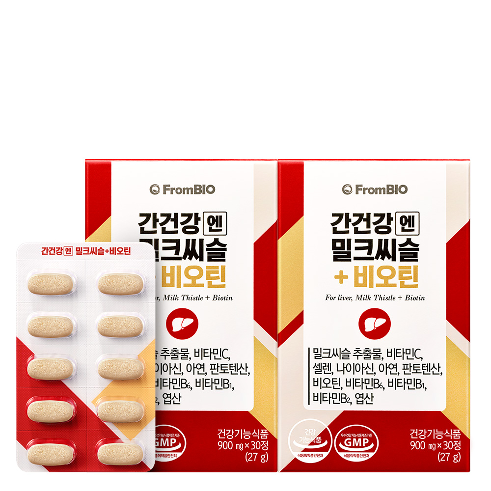 <b>프롬바이오</b> 간건강엔 밀크씨슬+비오틴 30정, 2개