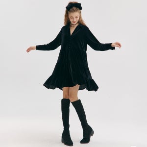 [제로스트릿]캉캉 벨벳 드레스 CANCAN VELVET DRESS / BLACK