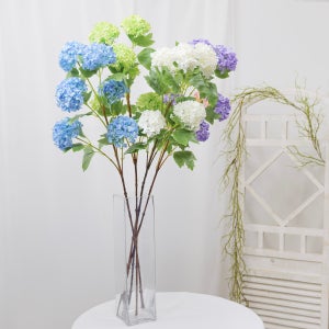 실크플라워 수국조화 나무수국 스노우볼 꽃 가지 94cm 목수국