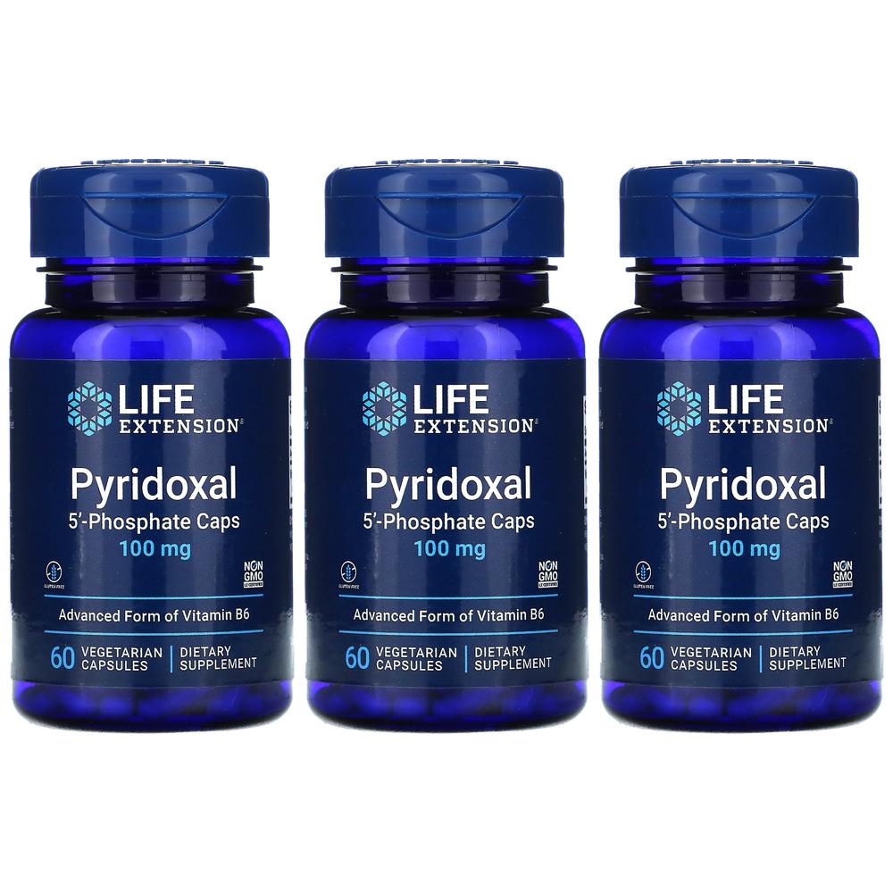 2+1 라이프익스텐션 Life Extension 비타민B6 <b>피리독살5-포스테이트 캡슐 100mg</b> 베지 캡슐 60정