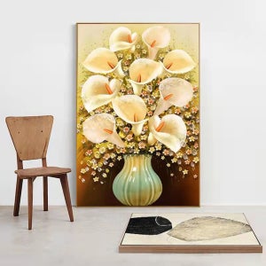 보석자수나라 보석 십자수 비즈 큐빅 구슬 백합 꽃 40x60cm