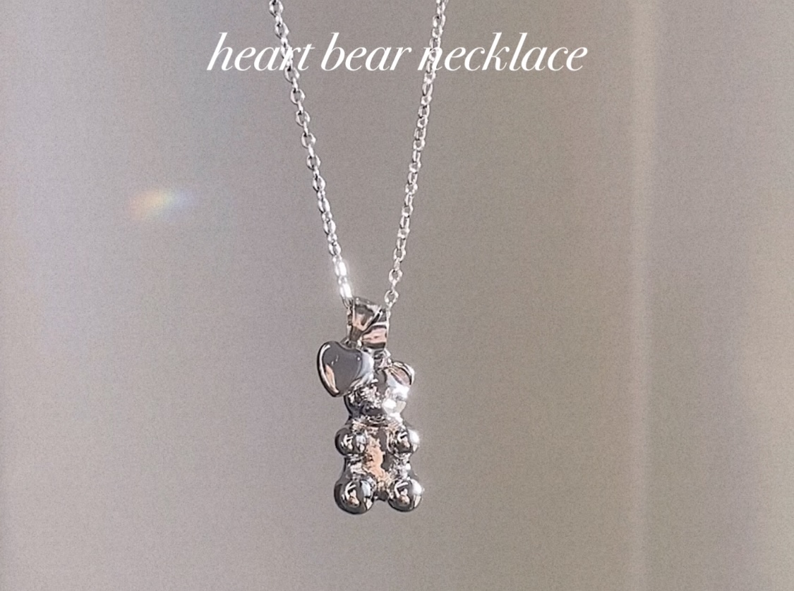 Heart bear necklace