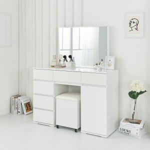 가구에반하다 레인보우 1100 수납화장대 의자셋트