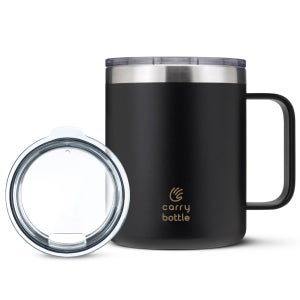 캐리보틀 스탠다드 머그 텀블러 컵 보온보냉 손잡이형 360ml, 블랙