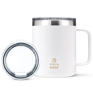 캐리보틀 스탠다드 머그 텀블러 컵 보온보냉 손잡이형 360ml, 화이트