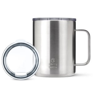 캐리보틀 스탠다드 머그 텀블러 컵 보온보냉 손잡이형 360ml, 스틸