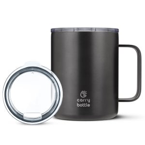 캐리보틀 스탠다드 머그 텀블러 컵 보온보냉 손잡이형 360ml, 그라파이트