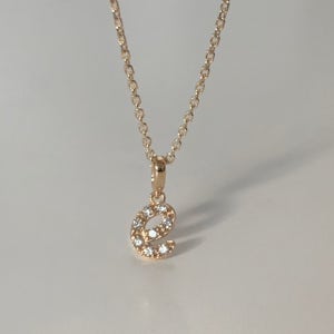 14k 18k 큐빅 소문자 알파벳 펜던트 이니셜 목걸이 (체인X)
