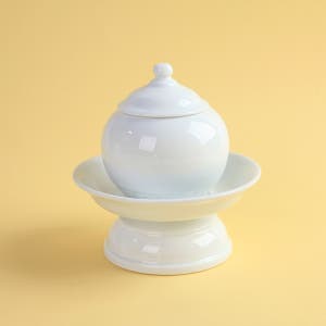 백자 당초문 도자기 옥수 그릇 M 불교용품