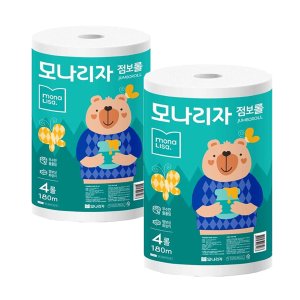 모나리자 점보롤 2겹 180m 4롤 x 2팩 대용량 휴지 화장지