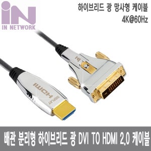 인네트워크 배관용 AOC DVI TO HDMI 케이블 25M IN-DVIHAOC2025