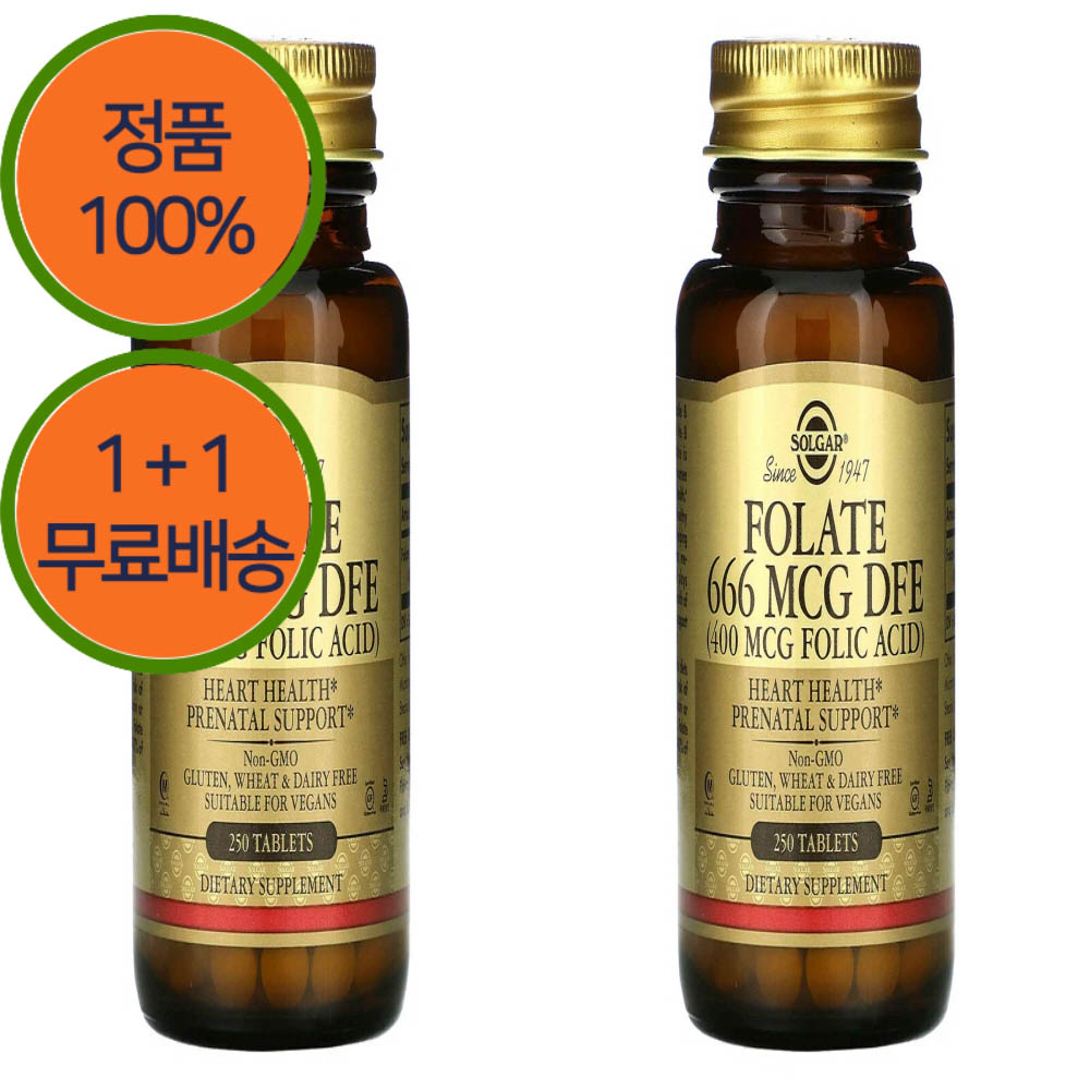 1+1 솔가 엽산 Folate DFE 400mcg 250정 글루텐 프리
