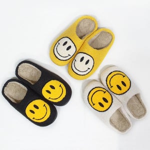 겨울 털 실내화 스마일 실내 슬리퍼 극세사 보온 사무실 인테리어