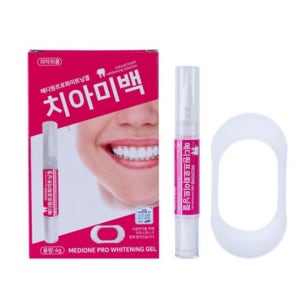 치아미백기계 착색제거제 립스틱 누런이빨 변색제거 스티커 누런이 셀프 2주3종세트