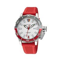 Nautica Men’s Stainless Steel Quartz Silicone Strap, Red, 22 Casual Watch (Model: NAPGLS110)