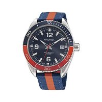 Nautica Men’s Stainless Steel Quartz Canvas Strap, Multicolor, 22 Casual Watch (Model: NAPKBF010)