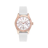 Nautica Women’s Stainless Steel Quartz Silicone Strap, White, 18 Casual Watch (Model: NAPPBS034)