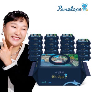 페넬로페 아기물티슈 본보야지 세느 캡형 70매, 20개