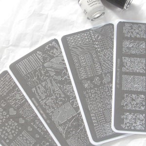 패턴 네일 플레이트 (1개입) 하트 레이스 스탬핑 네일재료