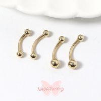 10K GOLD 민볼 바나나바벨 피어싱 1.2mm -2size