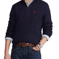 당일발송 폴로 랄프로렌 하프집업 케이블 스웨터 반집업 꽈배기 니트 네이비 Cable-Knit Cotton Quarter-Zip Sweater