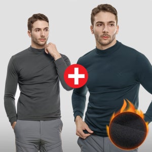 1+1 남자 겨울 작업복 반폴라 티셔츠 기모 등산복 상의 남성 (AF9OP2LT050M)