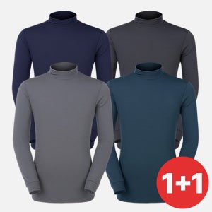 1+1 남자 겨울 작업복 반폴라 티셔츠 기모 등산복 상의 남성 (AF9OP2LT050M)