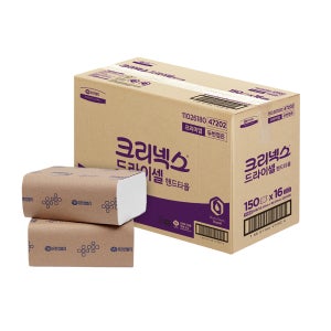 유한킴벌리 크리넥스 드라이셀 핸드타올 프리미엄 150매X16밴드 47202
