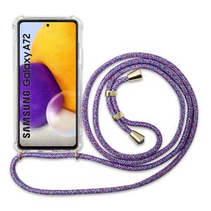 하이온 넥클리스 목걸이형 젤하드 케이스 투명, 갤럭시A72