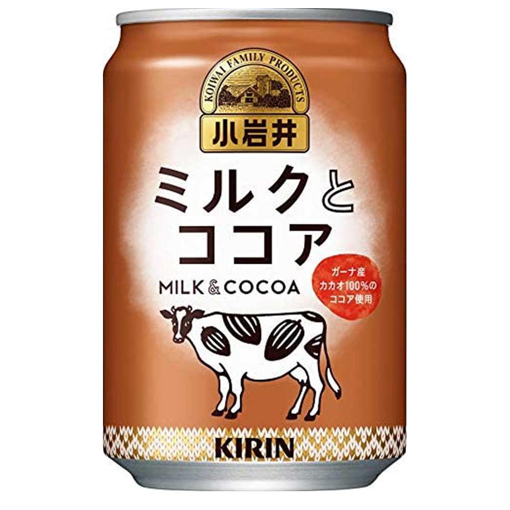 Kirin Koiwai Cocoa Milk 일본 기린 고이와이 카카오 밀크 핫초코 음료 280g 24캔
