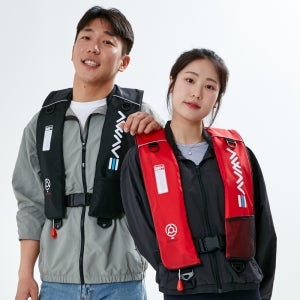 어웨이브 기본형 자동팽창식 구명조끼 KC 프리사이즈 국내생산 수분감지 책임보험 바다낚시