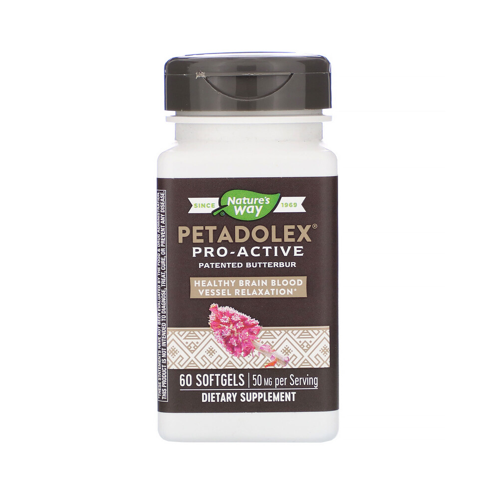 <b>네이쳐스웨이</b> PETADOLEX, 프로액티브, 50 mg, 60 소프트젤 페타신 머위