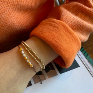 [무배] 14k 골드필드 금볼 팔찌 레이어드 민자 심플 데일리 팔찌 2mm 3mm