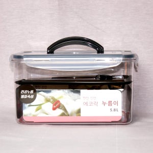 한진 신선 에코락 누름이 5.8L 누름판 포함한 투명 플라스틱 발효 숙성 동치미 통