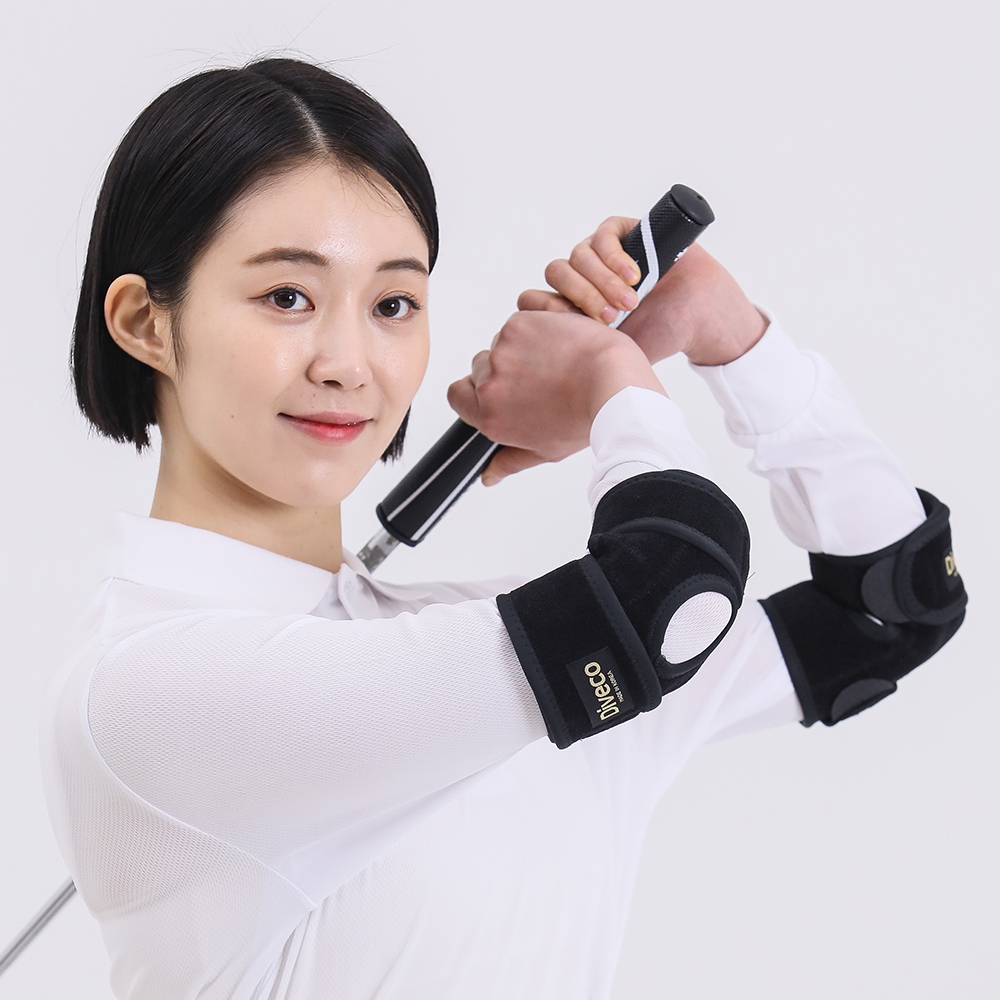 보호패드 2단 팔꿈치보호대 엘보 골프 테니스 배드민턴 엘보우 아대 밴드 디베코