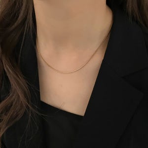 3color 심플 원라인 뱀줄 체인 스네이크 써지컬 목걸이 골드 실버 로즈골드 목걸이