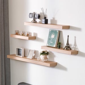 로티나 벽걸이 선반 무지주 일자형 나무 벽선반