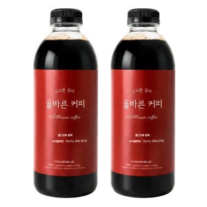 콜드브루 원액 2병 더치커피 올바른 커피원액 너티 블렌딩 2L