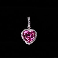 [쏘네] 스위스 시그니티 시뮬럿 다이아 러브 하트 목걸이, Swiss Signity Simulated Diamond LOVE Heart Necklace