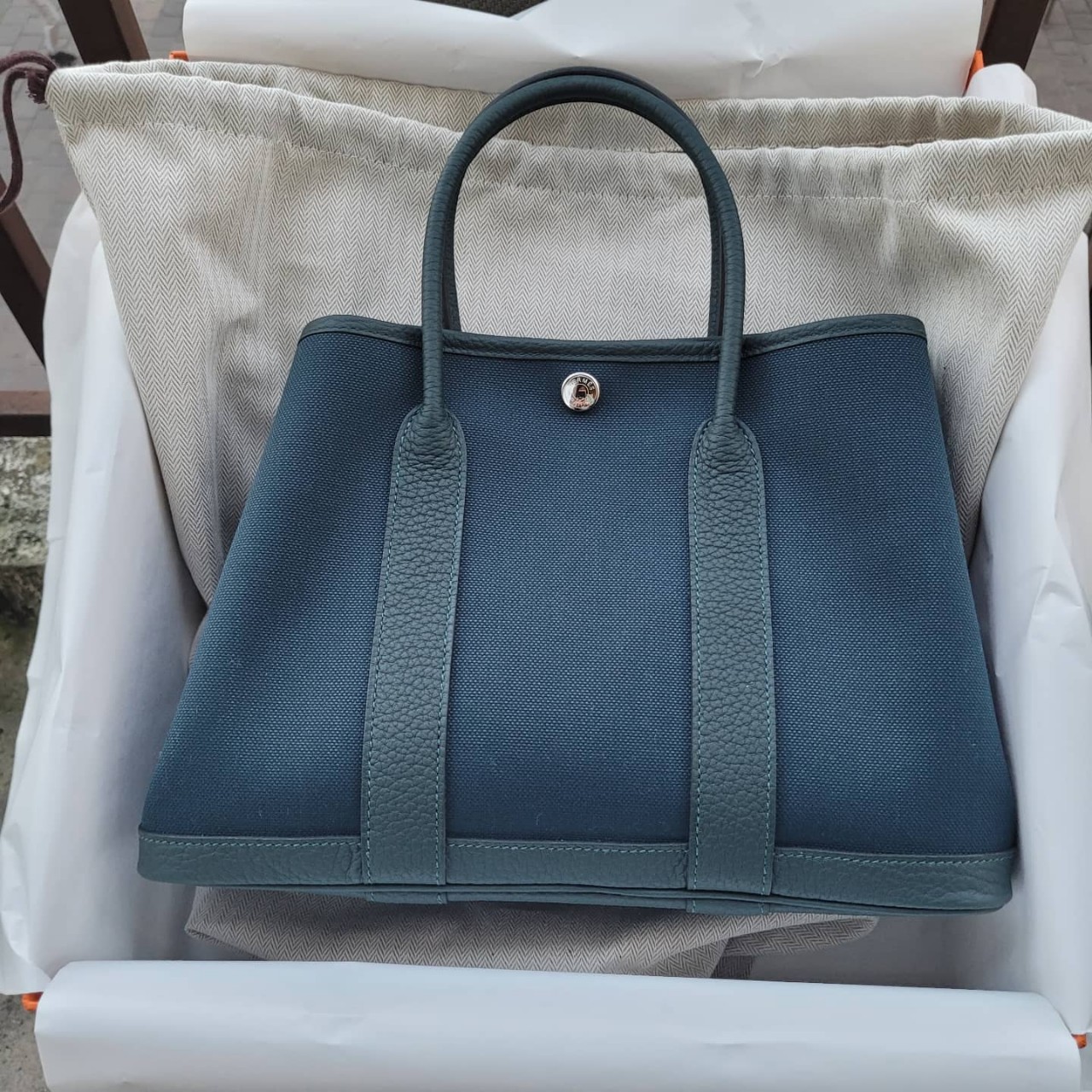 hermes canvas bag