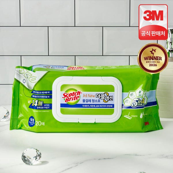 3M 스카치브라이트 대형 올뉴 더블액션 물걸레 청소포 20매