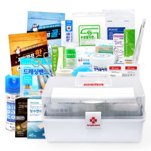 구급함 세트 구급상자 국내산 튼튼한 가정용 대형 20종세트(화이트) 약보관함