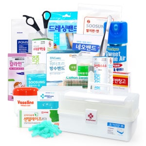 구급함 세트 구급상자 국내산 튼튼한 가정용 대형 20종세트(화이트) 약보관함