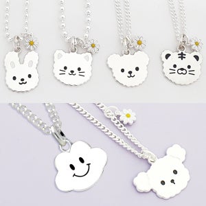 몽실 곰 고양이 토끼 호랑이 강아지 구름 시리즈 실버미아방지 어린이 아기 은 목걸이 팔찌