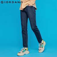 Giordano남성 데님 청바지미드 라이즈 지퍼 플라이 5 켓 남성 청바지 코튼 스판덱스 스트레치 01119088