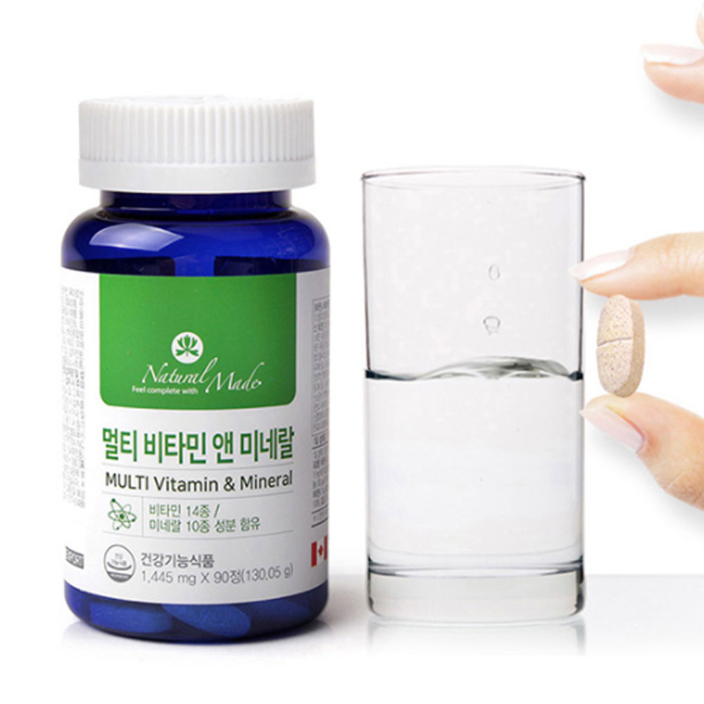 네츄럴메이드 캐나다 멀티비타민 앤 미네랄 3개월분 나이아신 판토텐산 비오틴 셀레늄 필수영양제