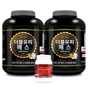 1+1 웨이테크 WP매스 탄수화물 보충제 프로틴 고칼로리 파우더 쉐이크 초코맛 4kg 2개