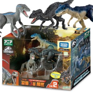 쥬라기월드 공룡장난감 피규어 3종세트 Vol2 인도랩터, 블루, 알로사우루스