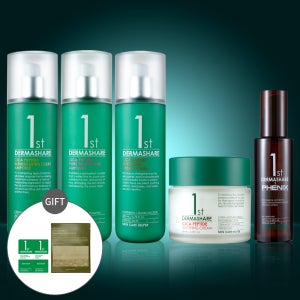 [5종세트] 더마쉐어 스킨케어 세트 시카 펩타이드 블레미쉬 포어앰플 토너 크림 헤어에센스
